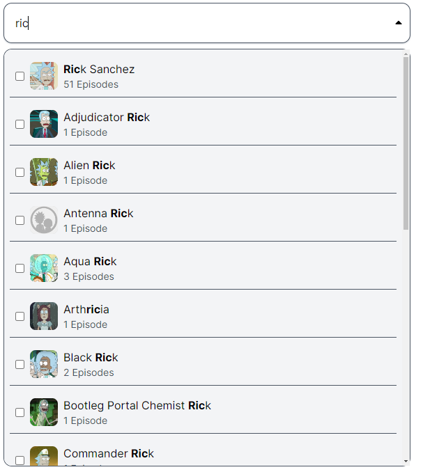 Search List Search List